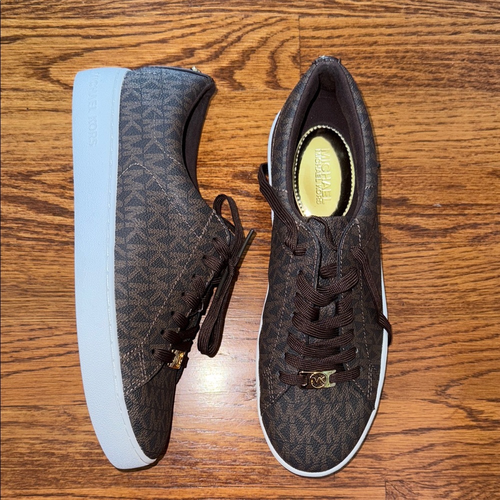 Michael Kors Dark Brown Monogram Sneakers